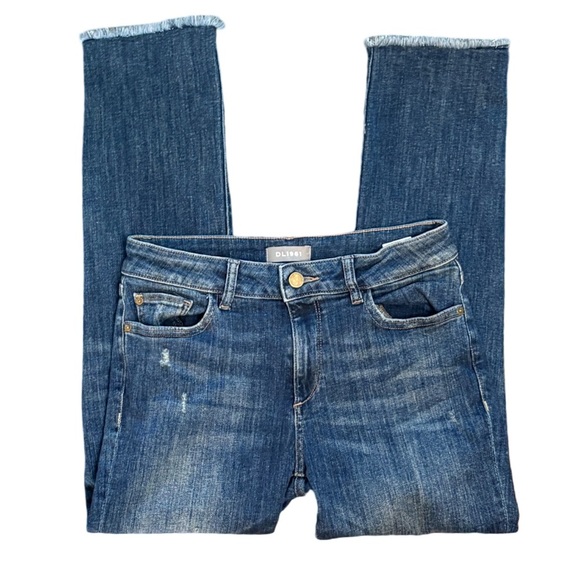 DL1961 Mara Straight Leg Mid Rise Ankle Blue Denim Jean with Instasculpt Size 27 - Picture 6 of 14